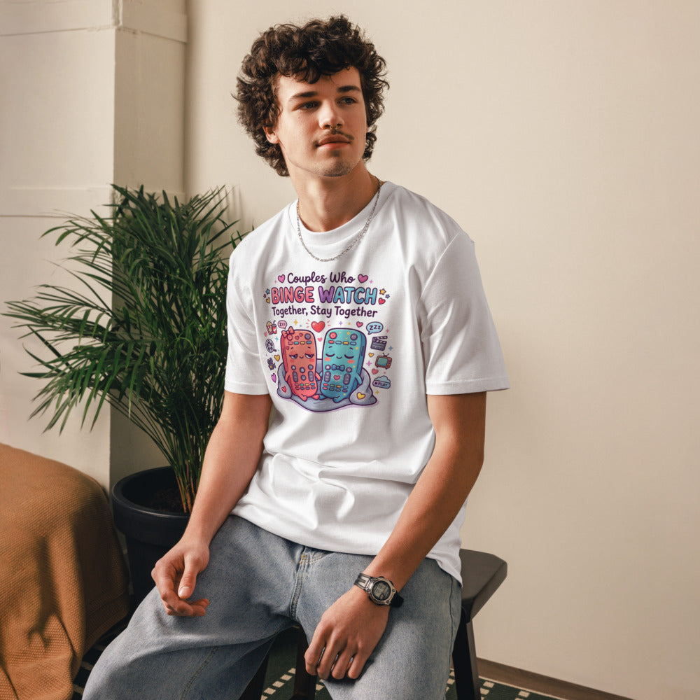 Couples Who Binge Watch Together, Stay Together Tee — Remote